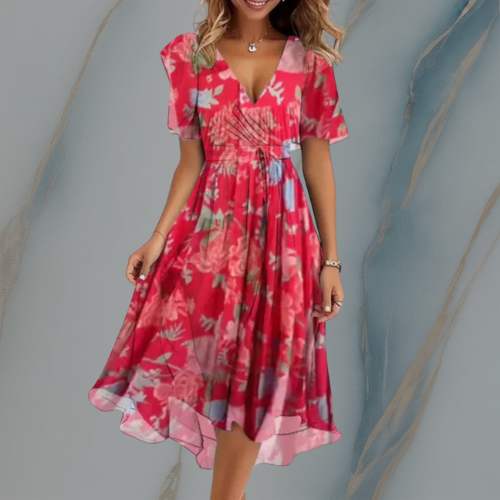 ColeandSkye | Near Summer V-Neck Midi Dress