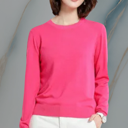 ColeandSkye | Women's Classic O-Neck Merino Wool Sweater