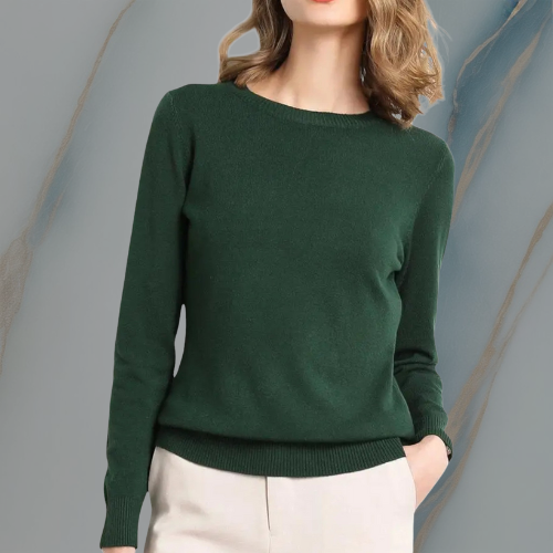 ColeandSkye | Women's Classic O-Neck Merino Wool Sweater