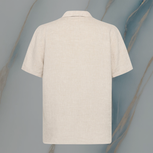 ColeandSkye | Lightweight Yarn-Dyed Linen Box Fit Short Sleeve Shirt