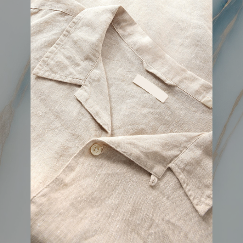 ColeandSkye | Lightweight Yarn-Dyed Linen Box Fit Short Sleeve Shirt