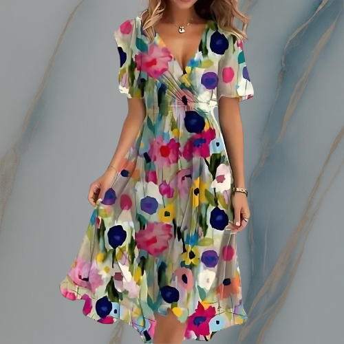 ColeandSkye | Near Summer V-Neck Midi Dress