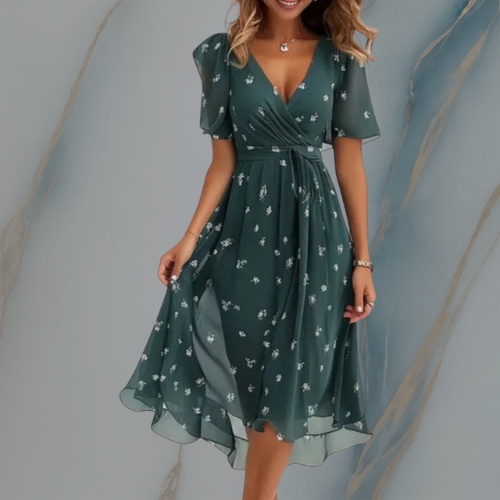ColeandSkye | Near Summer V-Neck Midi Dress