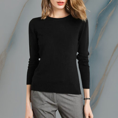 ColeandSkye | Women's Classic O-Neck Merino Wool Sweater