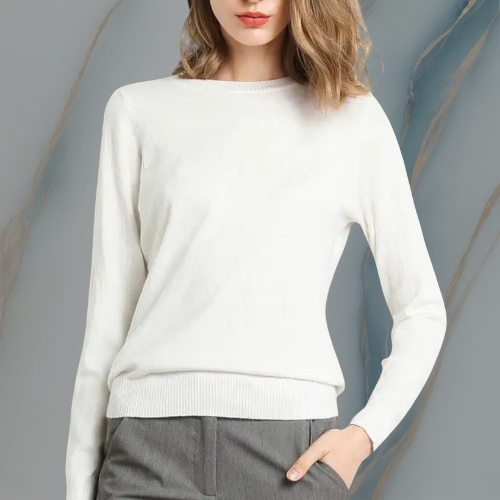 ColeandSkye | Women's Classic O-Neck Merino Wool Sweater