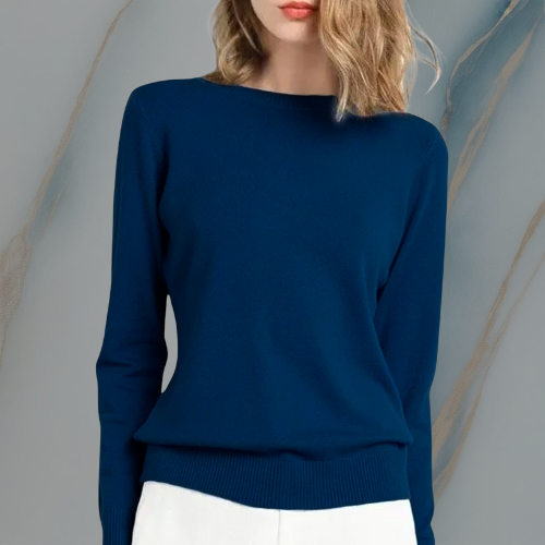 ColeandSkye | Women's Classic O-Neck Merino Wool Sweater