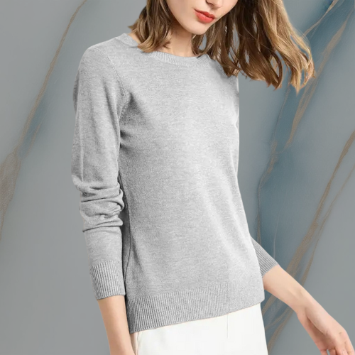 ColeandSkye | Women's Classic O-Neck Merino Wool Sweater