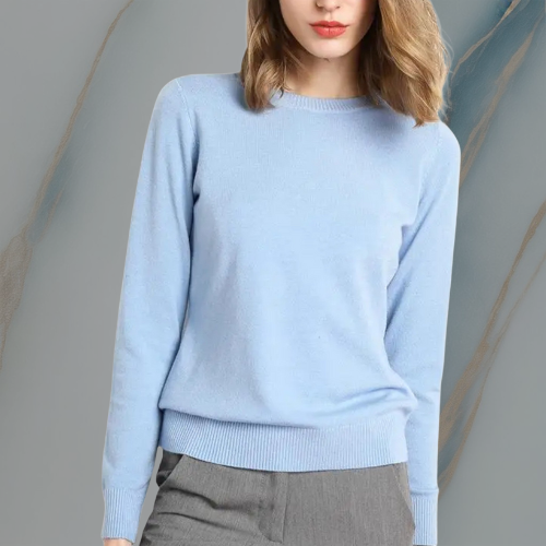 ColeandSkye | Women's Classic O-Neck Merino Wool Sweater