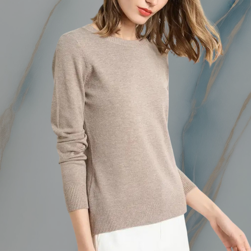 ColeandSkye | Women's Classic O-Neck Merino Wool Sweater